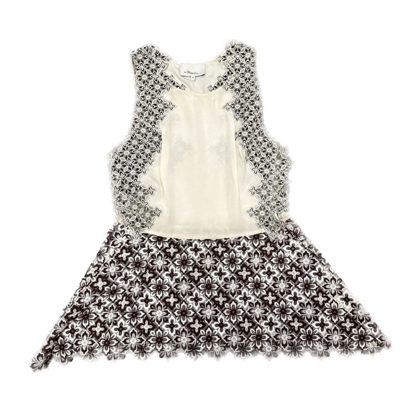 3.1 PHILLIP LIM Lace & Silk Floral Top 6 - Picture 1 of 10